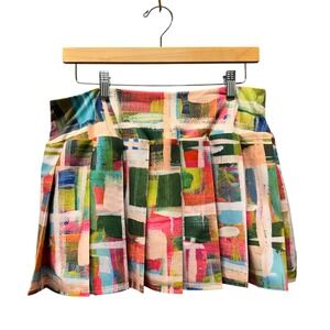 40 LIME Skort Womens Small Pleated Abstract Multicolor Athletic Golf Tennis